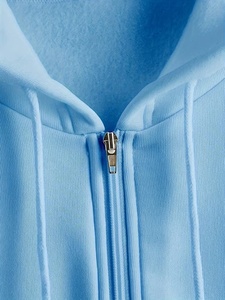 Sweat à capuche unisexe bleu clair de haute qualité, coupe régulière, en polaire, décontracté, idéal pour l'automne – Meilleur prix - Product Image 4