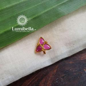 Titanium Gold Plated Internally Threaded Round Cut 8mm Diamond Nose Stud Casual Body Jewelry - Product Image 3