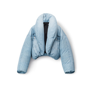 Custom-Made Winter Women's <b>Coat</b> Short Plus Denim Bread Cotton-<b>padded</b> Jacket Vintage Bubble Women's Clothing Premium Quality - Product Image 1
