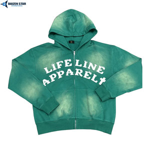 เสื้อฮู้ดซิปแบบยูนิเซ็กซ์ ผ้าฝ้ายฟลีซ 100% พร้อมพิมพ์ลายตามสั่ง เสื้อกันหนาวมีฮู้ดแบบซิปเต็มตัว - Product Image 3