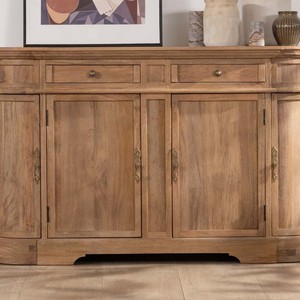 Vandana Autumn Structure Solid mango wood <b>sideboard</b> with rounded edges, 150 cm, Eglantine - Product Image 3