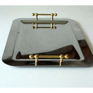 Simple Design Rectangular Metal <b>Food</b> <b>Tray</b> Large Size Greatest Quality Perfect for Dessert Tea Coffee Serving Made in India - Product Image 4