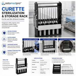 Support de stérilisation et de rangement pour curettes de 9 et 10 pouces ZETOMEDPRO - Product Image 2