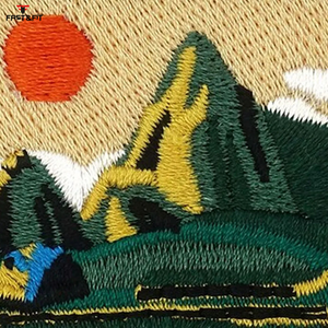 Top Trending Embroidered PU Adhesive Merrow Border Patch for Clothes <b>Hats</b> <b>Bags</b>-Customizable Made in Pakistan - Product Image 3