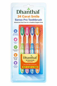 แปรงสีฟันเด็ก ดันทัล 24 คารัต สไมล์ เซนโซ โปร ขนแปรงไมโครอัลตร้าซอฟท์ สีสันสดใส สำหรับใช้ในบ้าน ขนแปรงนุ่มพิเศษ แบบใช้มือ - Product Image 3