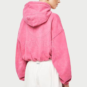 Hoodies courts pour femmes, décontractés, pour l'hiver, 100% coton, respirants, écologiques, avec logo personnalisé sur le devant, designs personnalisés - Product Image 2