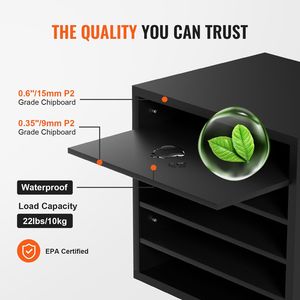 Clasificador de literatura de madera de 5 compartimentos con certificación EPA, estantes de buzón ajustables de 13,9x12x13 pulgadas para organización de oficina - Product Image 3