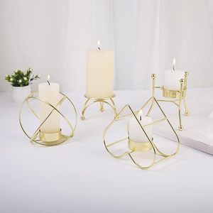Portavelas en forma de corazón, candelabro de metal, soporte para velas de mesa, decoración romántica para el hogar, centro de mesa para bodas, regalo - Product Image 5