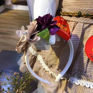 Robe de bébé en coton à rayures, nouveau design décoratif en coton, avec bandeau, dernière tenue disponible en 6 couleurs - Product Image 4