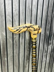 Canne de marche artisanale en bois de hêtre poli avec poignée sculptée, design mural, vintage, Saint-Valentin, remise de diplôme - Product Image 6