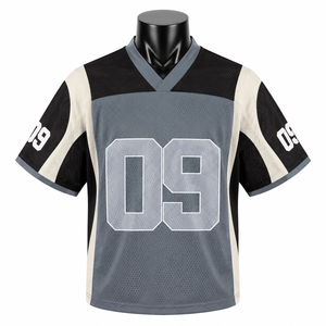 Maillot de football américain personnalisé pour hommes, maillot de sport en maille respirante, uniforme d'équipe, maillot d'entraînement à col en V - Product Image 1
