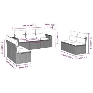 Juego de sofás de jardín de acero recubierto de polvo y ratán PE gris oscuro Muebles de exterior con estilo - Product Image 3