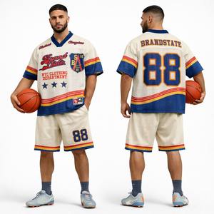 Services OEM, maillot de football américain à manches courtes respirant, anti-transpiration, antibactérien, de haute qualité, personnalisable - Product Image 1