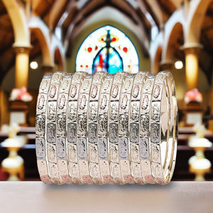 Bracelets en or tricolore Nuestra Senora De Guadalupe, bracelets catholiques de port quotidien, bracelets en laiton 3 tons Oro Laminado, vente de gros. - Product Image 4