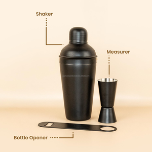 Ensemble de préparation de cocktails en acier inoxydable 3 pièces, shaker de 500 ml, doseur, ouvre-bouteille pour utilisation à domicile ou au bar - Product Image 4