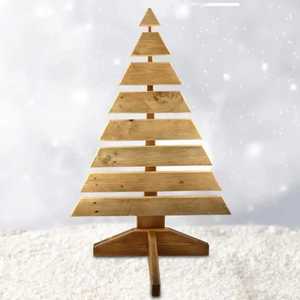 NOUSHAD HANDICRAFTS Natural <b>Wood</b> <b>Christmas</b> <b>Tree</b> Decor Set 3 Piece Craft Tabletop Holiday Party Decoration Durable Eco Friendly - Product Image 3