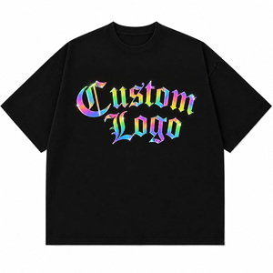 T-shirt surdimensionné réfléchissant arc-en-ciel personnalisé |   T-shirt graphique streetwear 100% coton |   T-shirt unisexe à col rond et manches courtes avec logo personnalisé 220g - Product Image 1