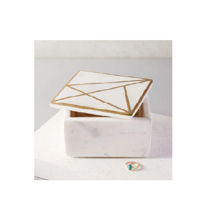 Caja de Joyería de Mármol con Tapa de Latón con Diseño de Rosa, Novedad, Caja de Regalo para Joyería de Mármol, Precio al por Mayor, Cajas de Joyería con Logotipo Personalizado - Product Image 3