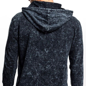 Sweat à capuche pour homme, hiver, uni, délavé à l'acide, qualité supérieure, 100% coton, respirant, écologique, vêtement décontracté pour l'extérieur - Product Image 6