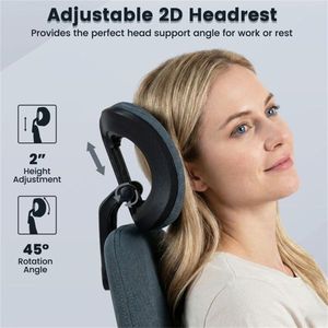 Sedia da Ufficio Ergonomica Blu con Poggiatesta 2D Regolabile, Schienale Alto, Capacità 150 kg, Girevole, in Nylon e PU - Product Image 6