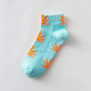 Fashion Ankle <b>Socks</b> Maple Leaf Hemp Weed Pattern <b>Funny</b> Street Color Matching Hip Hop Skateboard Short <b>Socks</b> - Product Image 2