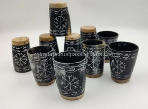 Jarra de Cerveza Rústica Pulida de Cuerno, Hecha a Mano con Cuerno 100% Natural, Estilo Animal, Venta al por Mayor para Eventos y Decoración - Product Image 2