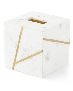 Porta pañuelos de lujo de mármol blanco dorado, cubierta cuadrada para pañuelos, decoración del hogar, precio mayorista - Product Image 3
