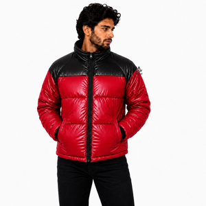Veste matelassée unisexe Heritage Masonic Regalia, épaisse, pour l'hiver, avec tissu de qualité supérieure, couleur rouge et noir, style color-block. - Product Image 4