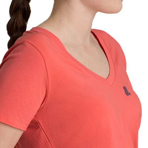 Camiseta de Manga Corta con Cuello en V para Mujer, Ecológica, 100% Algodón Orgánico, Sin Tejer, con Logotipo, Secado Rápido y Transpirable, Informal de Verano - Product Image 5