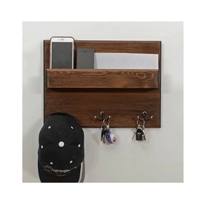 Porte-clés mural en bois, organisateur d'intérieur suspendu, conçu pour refléter une vie sophistiquée grâce à un rangement mural fonctionnel - Product Image 5
