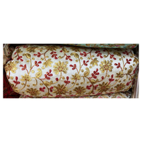 Tissu non tissé Fendy brodé respirant au toucher doux, 150 GSM, avec motifs floraux et perles élégantes, pour vêtements de mariage et accessoires de décoration intérieure