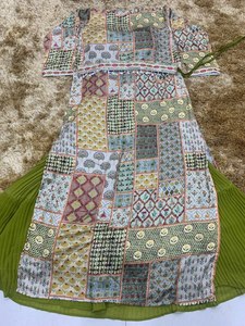 Women Boho <b>Long</b> <b>Cardigan</b> Coat <b>Dress</b> Set Floor-Length Digital Print Blooming Georgette Quick Dry All Seasons Party Wear - Product Image 3