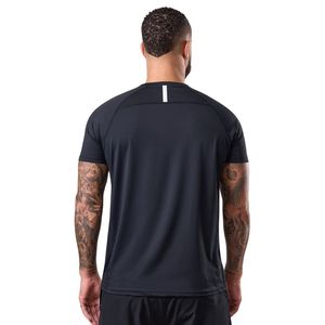 Men’s Black Performance Training T Shirt Crew Neck Short Sleeve <b>Athletic</b> Gym Workout Running Casual Sportswear Activewear Tee - Product Image 2