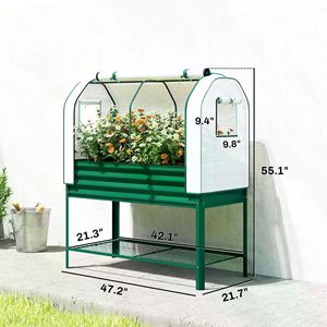 Fioriera rialzata con serra in PE: soluzione ecologica per la coltivazione all'aperto - Product Image 2