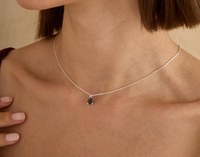 Colliers pendentifs tendance en argent sterling 925 plaqué rhodium avec obsidienne noire pour femmes, vente en gros