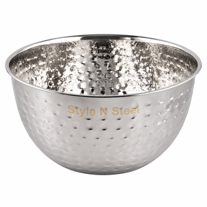 Bol en acier inoxydable martelé à double paroi, rond, pour service, mélange ou présentation, idéal pour la maison, les restaurants et les fêtes - Product Image 6