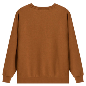 Sudaderas de Forro Polar Marrón Sólido de Cuello Redondo para Mujer, de Alta Moda, Casuales de Invierno, con Logo Frontal y Mangas Largas, Venta al por Mayor - Product Image 2