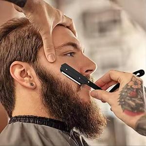 Luxury <b>Barber</b> Razor Straight Edge Folding <b>Shaver</b> Premium Stainless Steel Beard Grooming Tool for Men Salon Use - Product Image 5