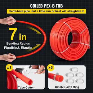 Tubo PEX-B 7/8 Pollici X 500 FT Rosso Senza Barriera all'Ossigeno, Tubo Flessibile PE-AL-PE per Linea Acqua RV, Tubo di Scarico e Impianti Idraulici - Product Image 4