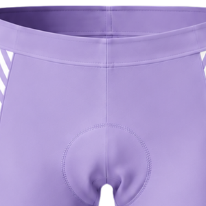 Shorts de cyclisme blancs lavande personnalisés avec rembourrage, respirants, séchage rapide, extensibles, pour vélo de route, course et entraînement, vêtements de sport - Product Image 4