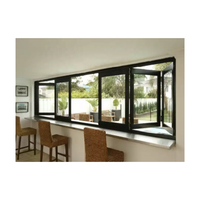 Fenêtre en verre pliante en aluminium sur mesure avec panneaux pliants à profil fin pour les maisons, les bureaux, les salles d'exposition et les cafés