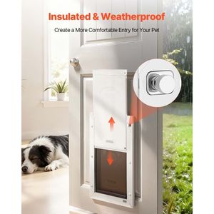 Grande porte pour animaux à double fermeture magnétique, cadre métallique robuste, résistante aux intempéries, pour usage intérieur et extérieur, produit promotionnel pour animaux - Product Image 4