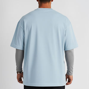 T-shirt Homme Personnalisé Uni Épais Oversize Superposé Manches Classiques Streetwear Anti-boulochage Respirant 400g Spandex/Coton - Product Image 4