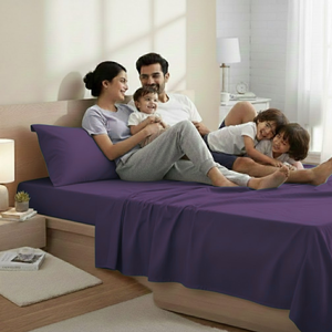 ชุดผ้าปูที่นอนสีพื้นแบบราชวงศ์ |   ผ้าเนื้อนุ่มระบายอากาศได้ดี |   คุณภาพที่ทนทานยาวนาน |   ชุดเครื่องนอนบ้านหรู รุ่นพรีเมียม ปี 2026 - Product Image 2