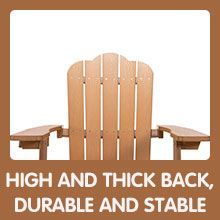 Sedia Adirondack TALE per Esterni Resistente alle Intemperie con Portabicchieri, in Plastica Verniciata Effetto Legno, Resistente allo Sbiadimento, per Giardino - Product Image 4