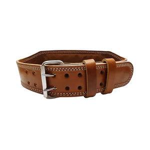 Custom Embossed Logo 4" Leather Weightlifting <b>Belt</b> Professional High Quality Adjustable Non-Slip Genuine Full Grain Leather - Product Image 2