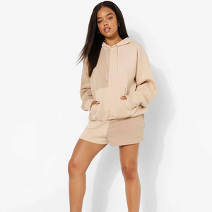 Novedades 2026: Conjunto de 2 piezas para mujer, estilo urbano, con falda corta y sudadera corta, diseño liso, ropa de verano personalizada - Product Image 2