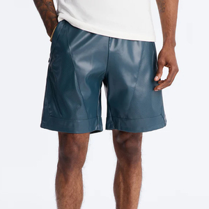 Shorts en cuir tendance bleu sarcelle, nouvelle collection, personnalisables avec votre logo, produit très demandé, style actuel. - Product Image 1