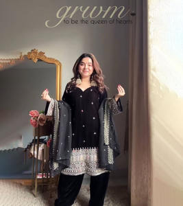 Top-Dupatta Con parte inferior completamente cosida tradicional indio étnico bordado pesado trabajo de lentejuelas nuevo vestido de diseñador al por mayor - Product Image 1