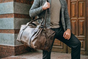 กระเป๋าเดินทางหนังแท้เอนกประสงค์สไตล์เรโทร ขนาดใหญ่ น้ำหนักเบา พกพาสะดวก ผลิตด้วยมือ พร้อมซิป - Product Image 2